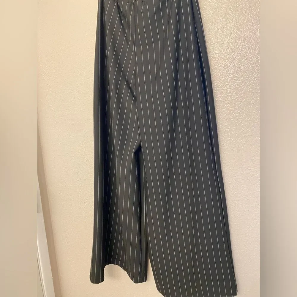 Kelle dance black pinstripe costume 2 piece pants leotard STRIPE ZONE 103530 MA